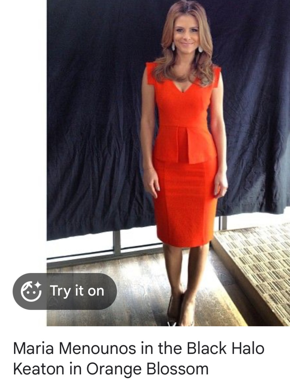 Black Halo Keyton Peplum Dress Orange Blossom 4 - Picture 3 of 10